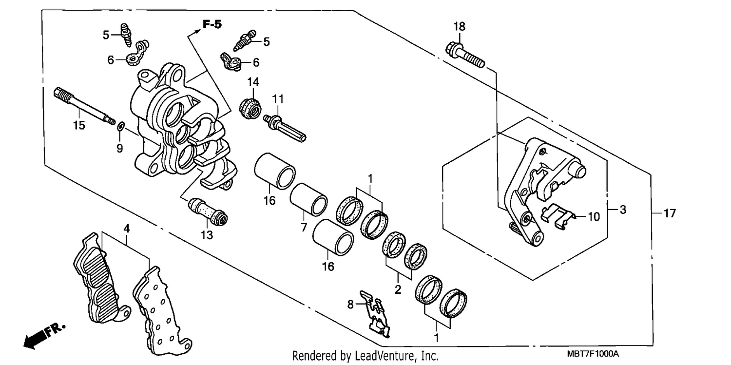 FRONT BRAKE CALIPER (R.) (XL1000V)