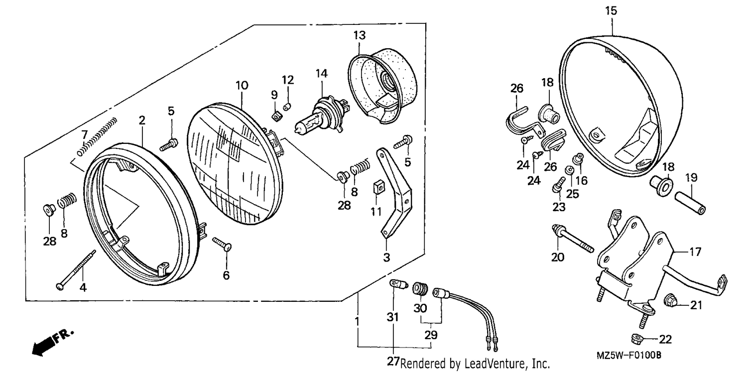 HEADLIGHT (VF750CW/X/Y) (VF750C2W/X/Y)