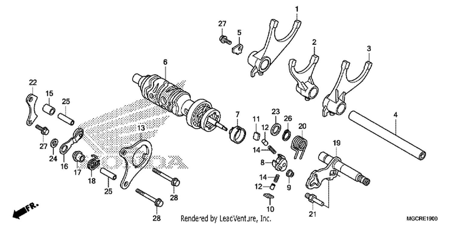  GEARSHIFT DRUM/GEARSHIFT FORK