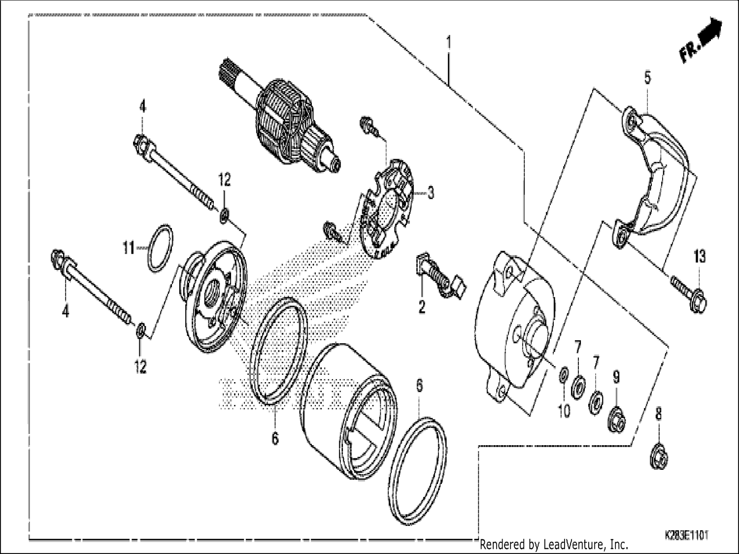  1 STARTER MOTOR (CRF125F/FB K)
