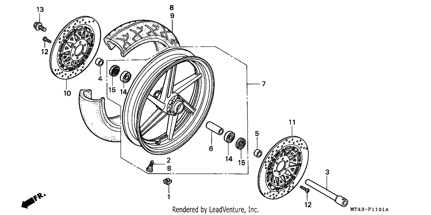 FRONT WHEEL (VFR750FR/FS/FT/FV)