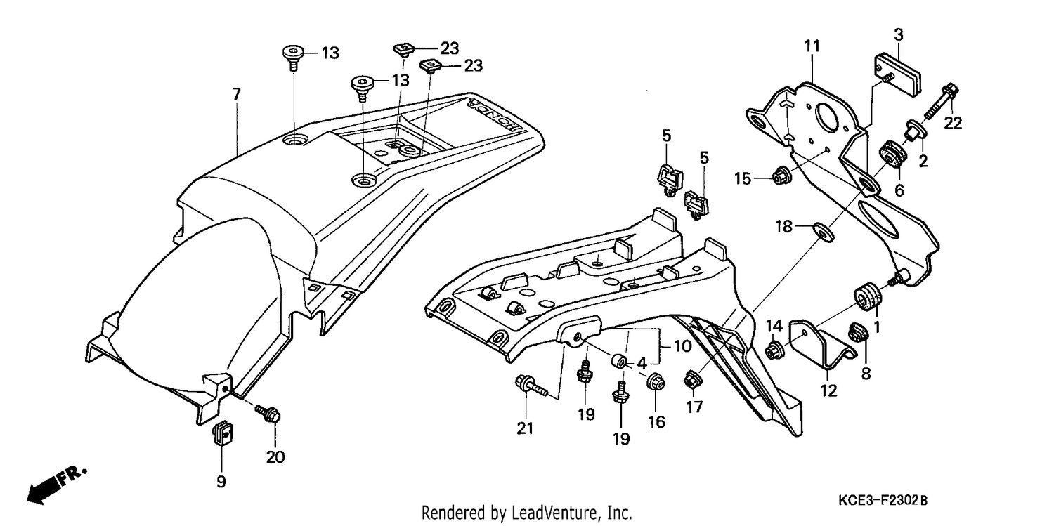 REAR FENDER (XR250RY-3) (ED)