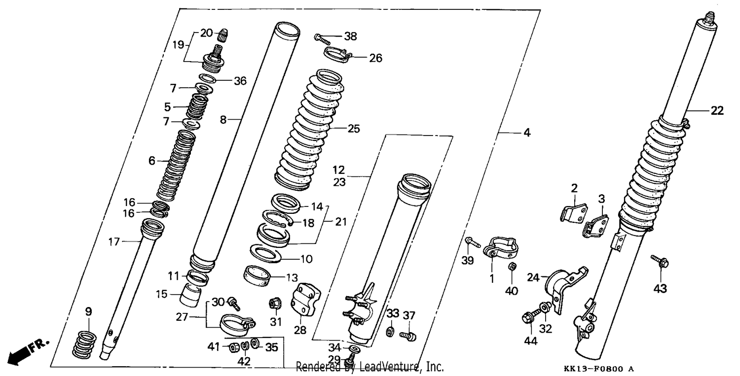 FRONT FORK (XR250RE/RF)