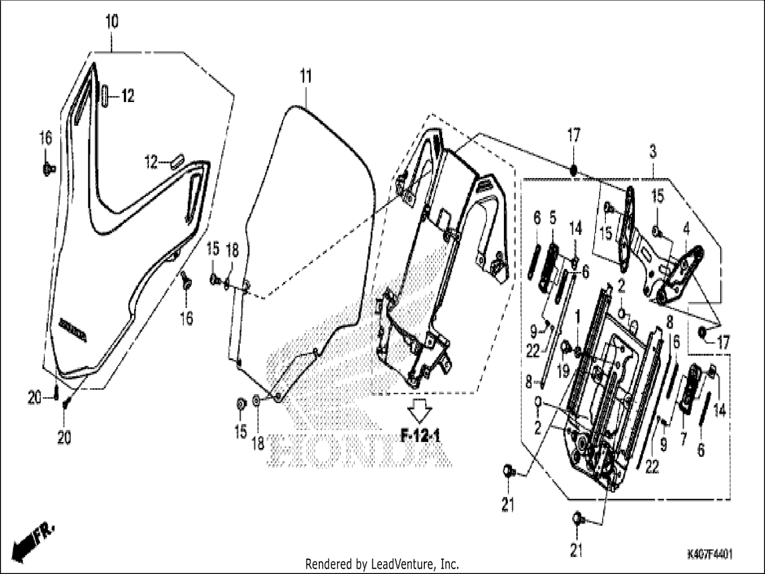  1 FRONT VISOR/WINDSCREEN (NSS125ADK)
