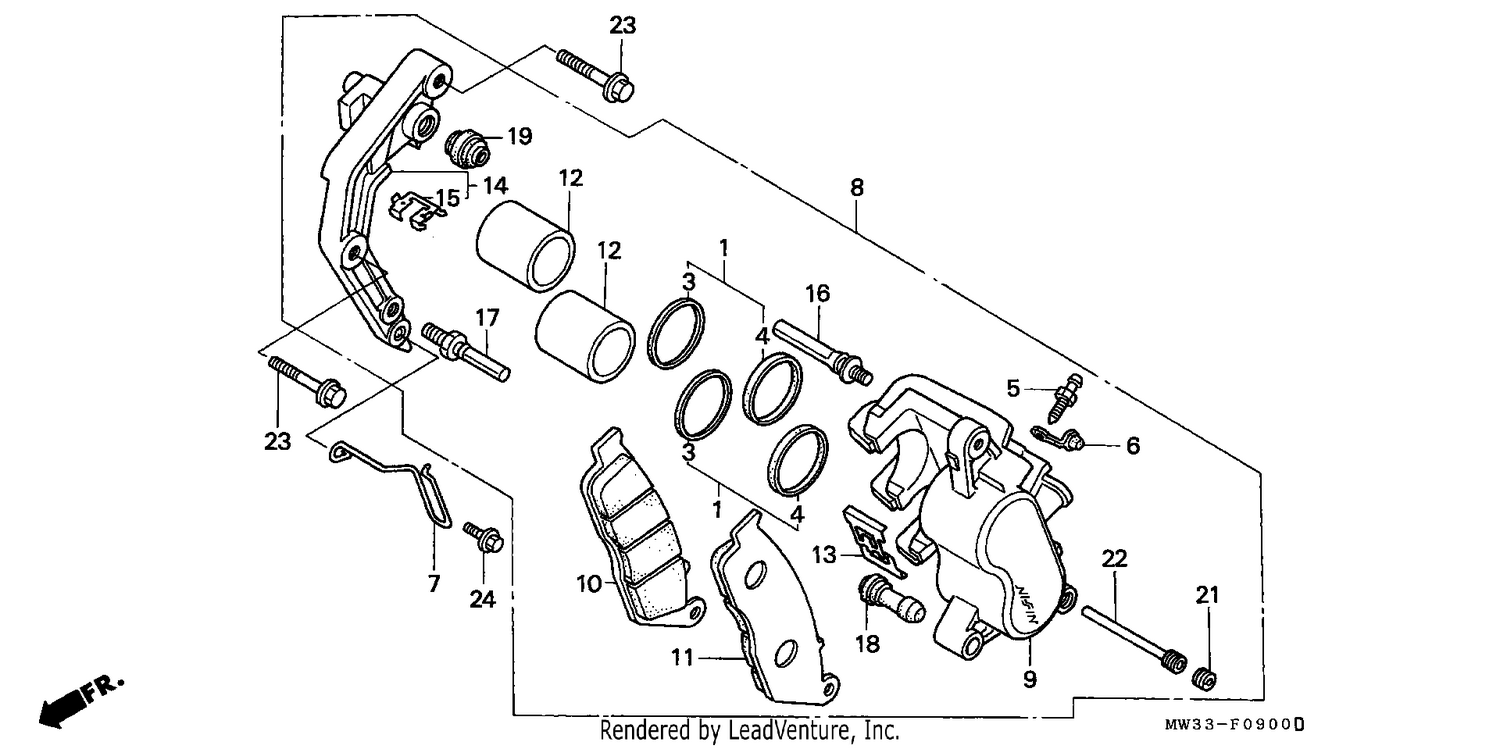 FRONT BRAKE CALIPER (CB750)