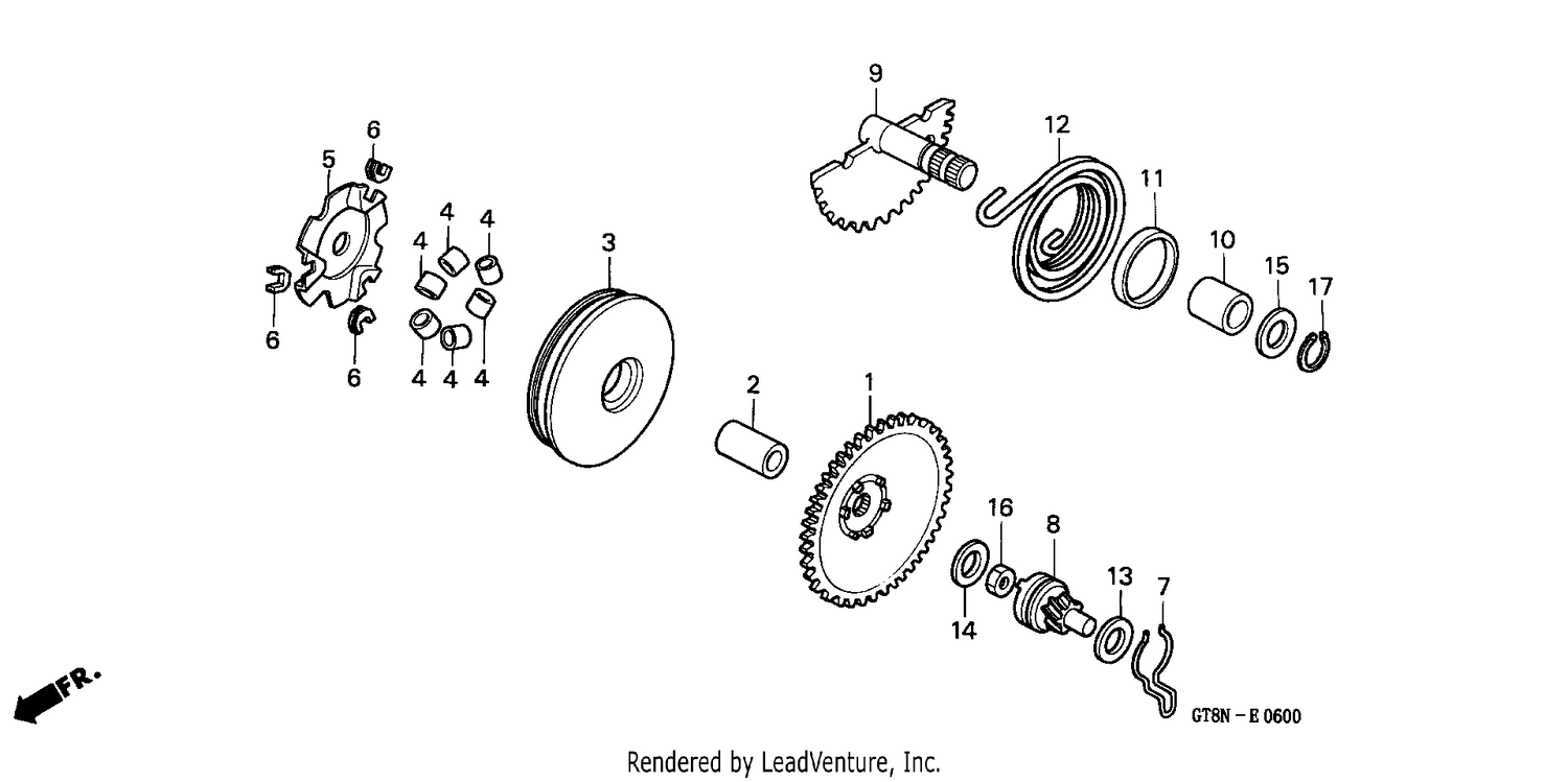 DRIVE FACE / KICK STARTER SPINDLE