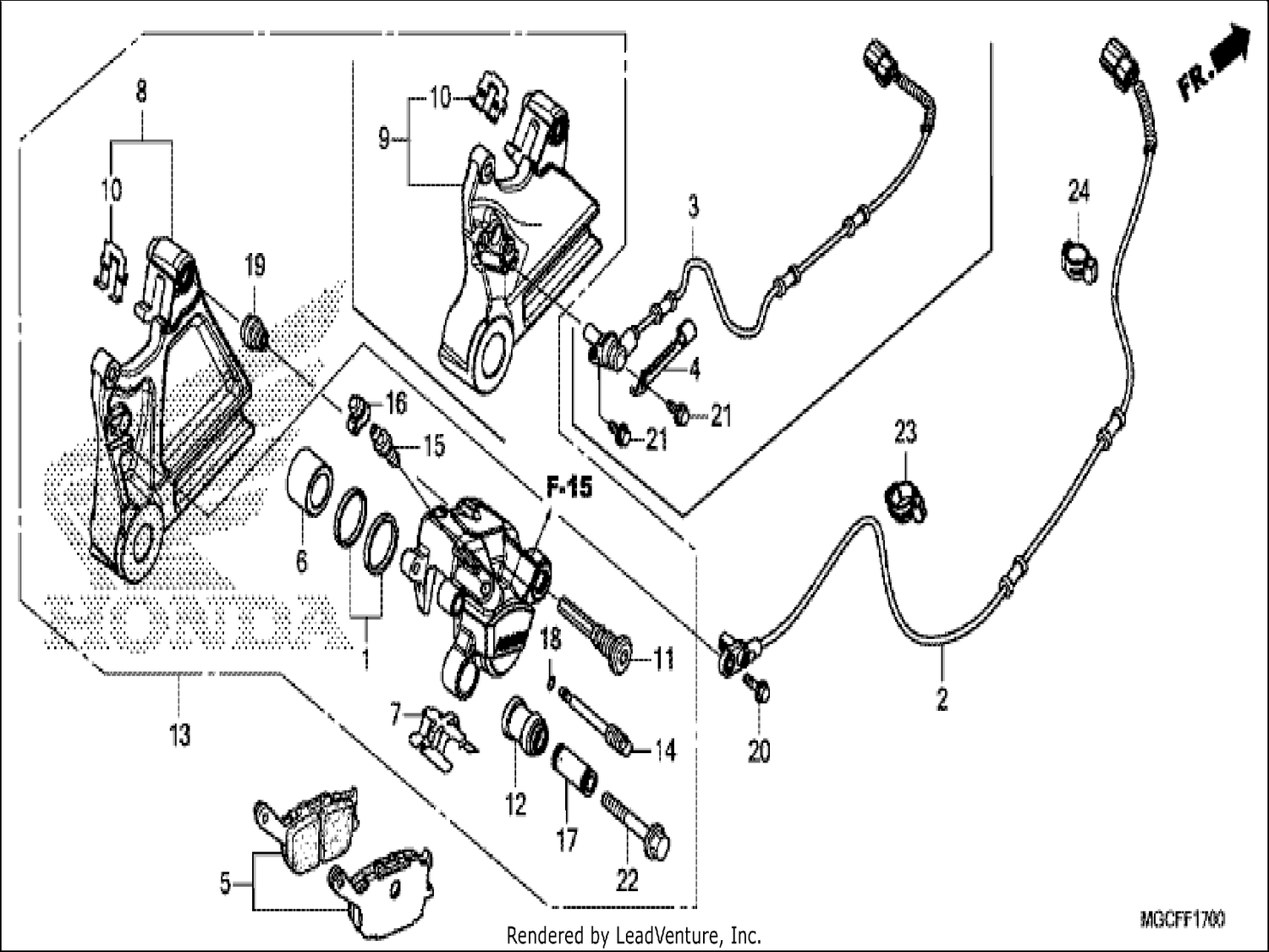  REAR BRAKE CALIPER (CB1100CA/TAD)