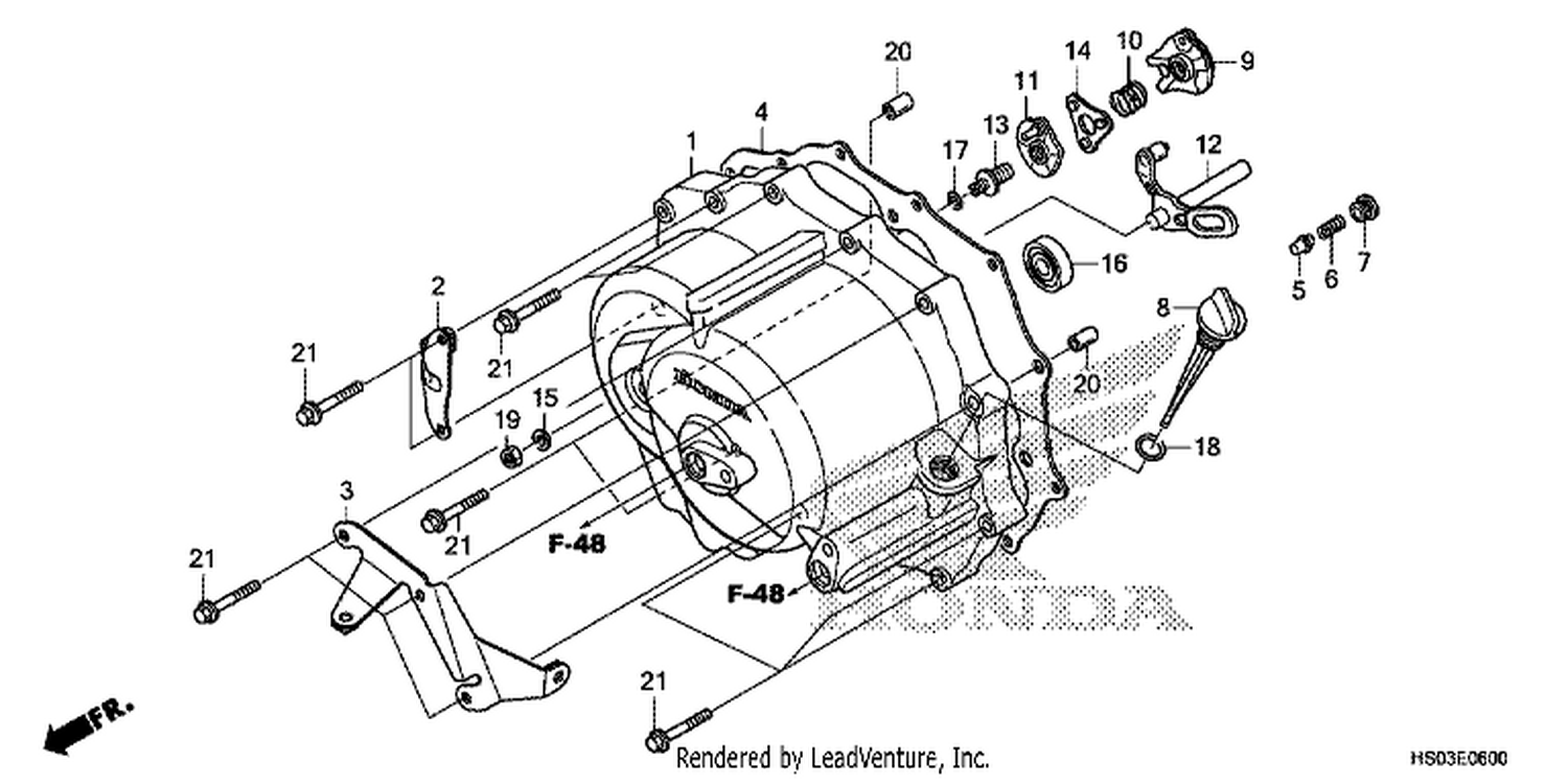  FRONT CRANKCASE COVER (TRX250TM)