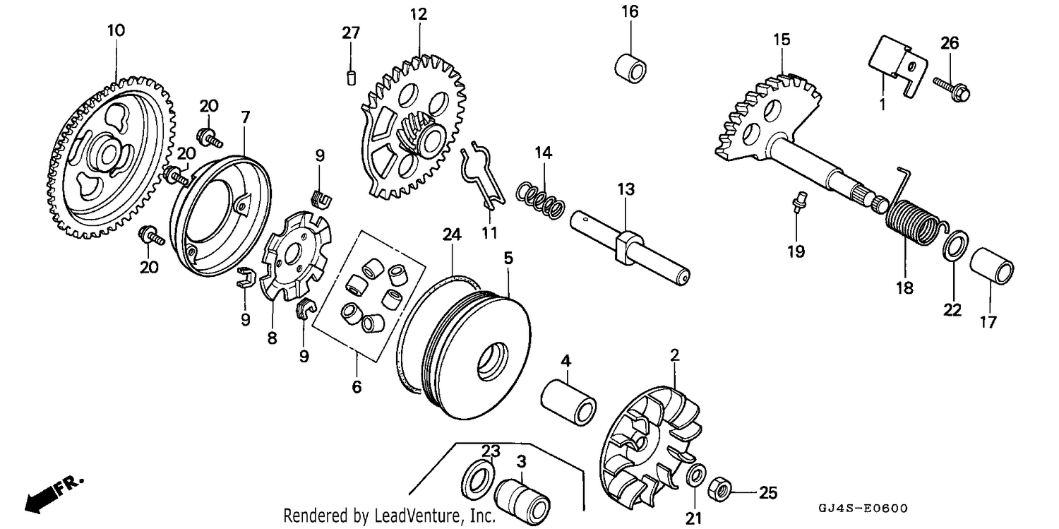 DRIVE FACE/KICK STARTER KICK STARTER SPINDLE