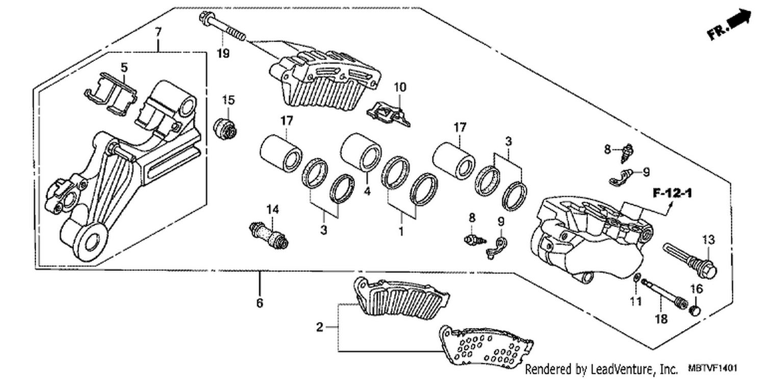  1 REAR BRAKE CALIPER (XL1000VA)