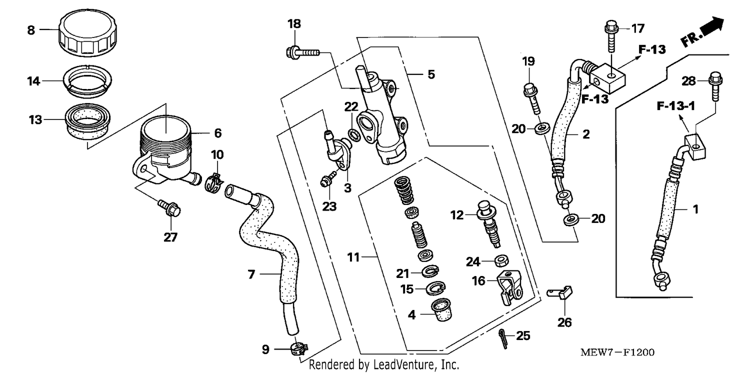 RR. BRAKE MASTER CYLINDER