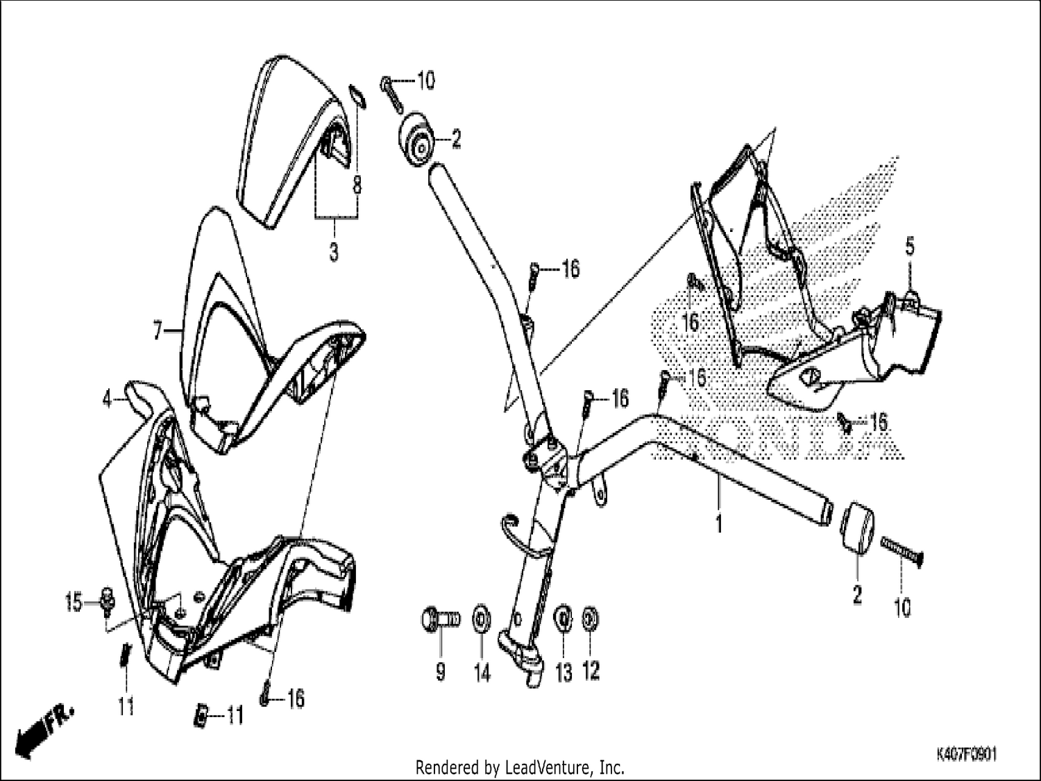  1 STEERING HANDLE/HANDLE COVER (NSS125ADK)