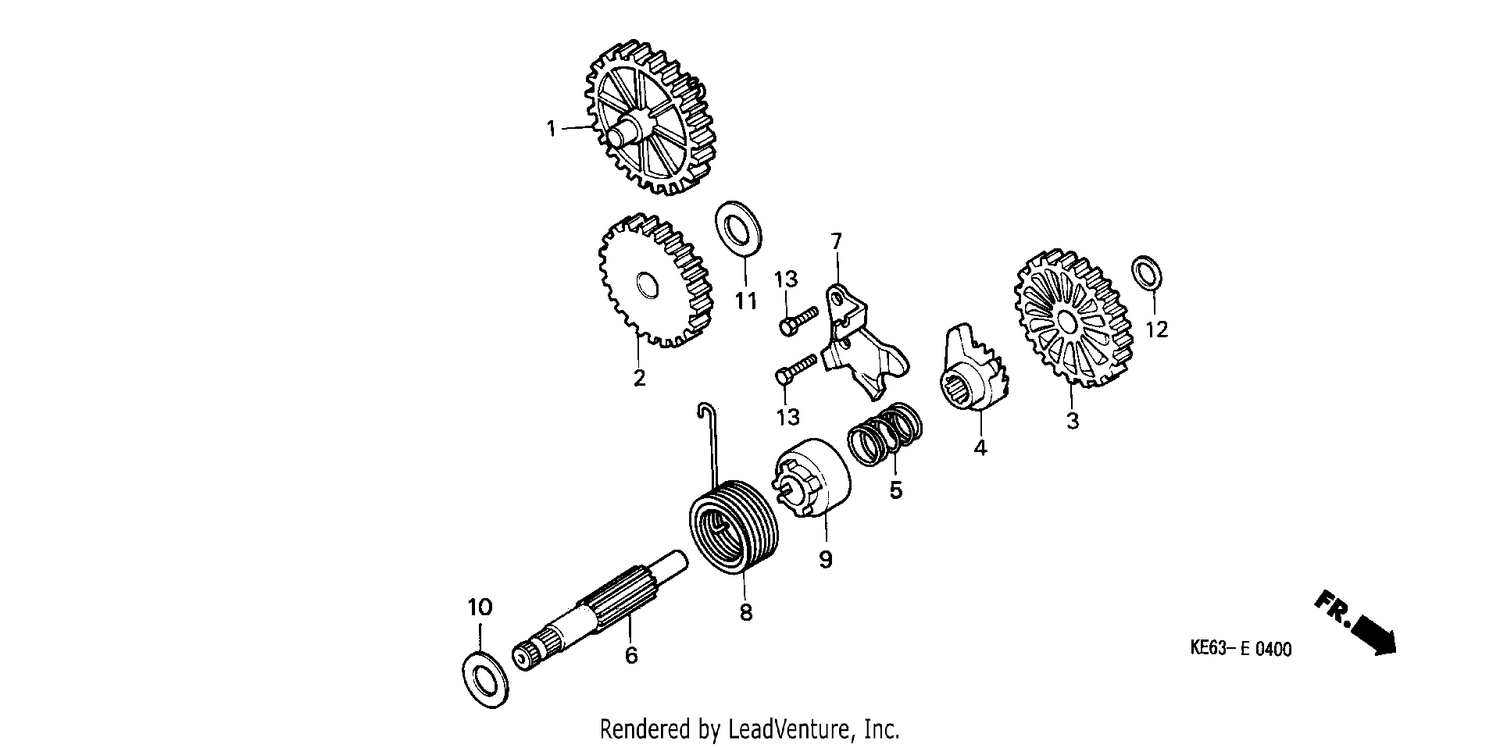 KICK STARTER SPINDLE
