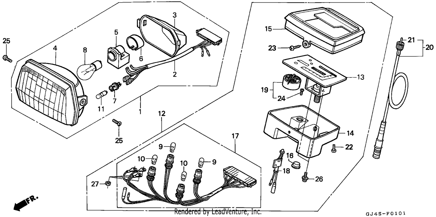 HEADLIGHT/SPEEDOMETER (SH75P/DP/DS)