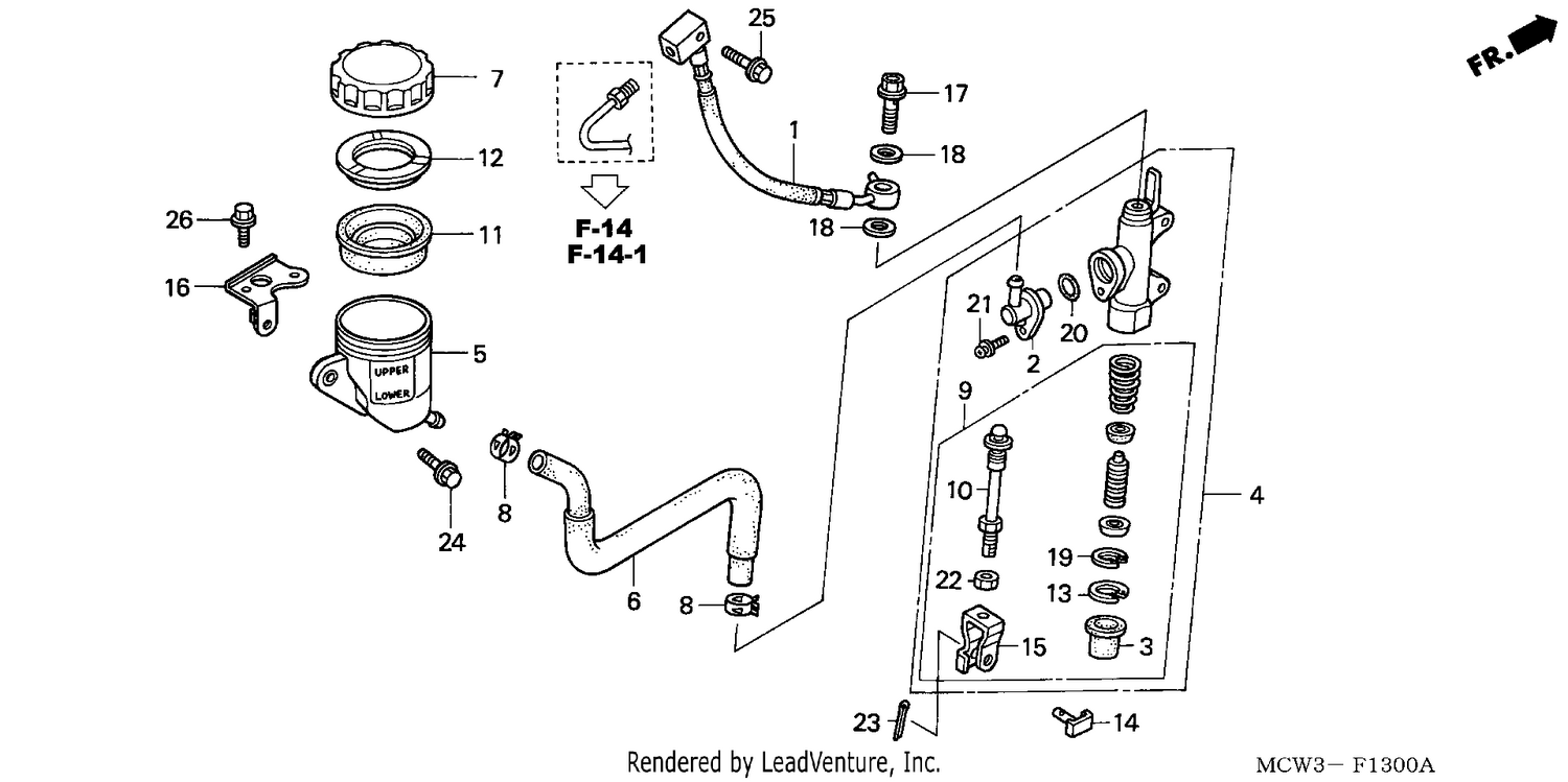 RR. BRAKE MASTER CYLINDER