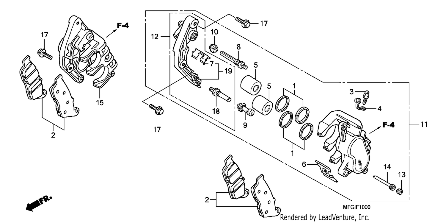 FRONT BRAKE CALIPER (CB600F/F3)