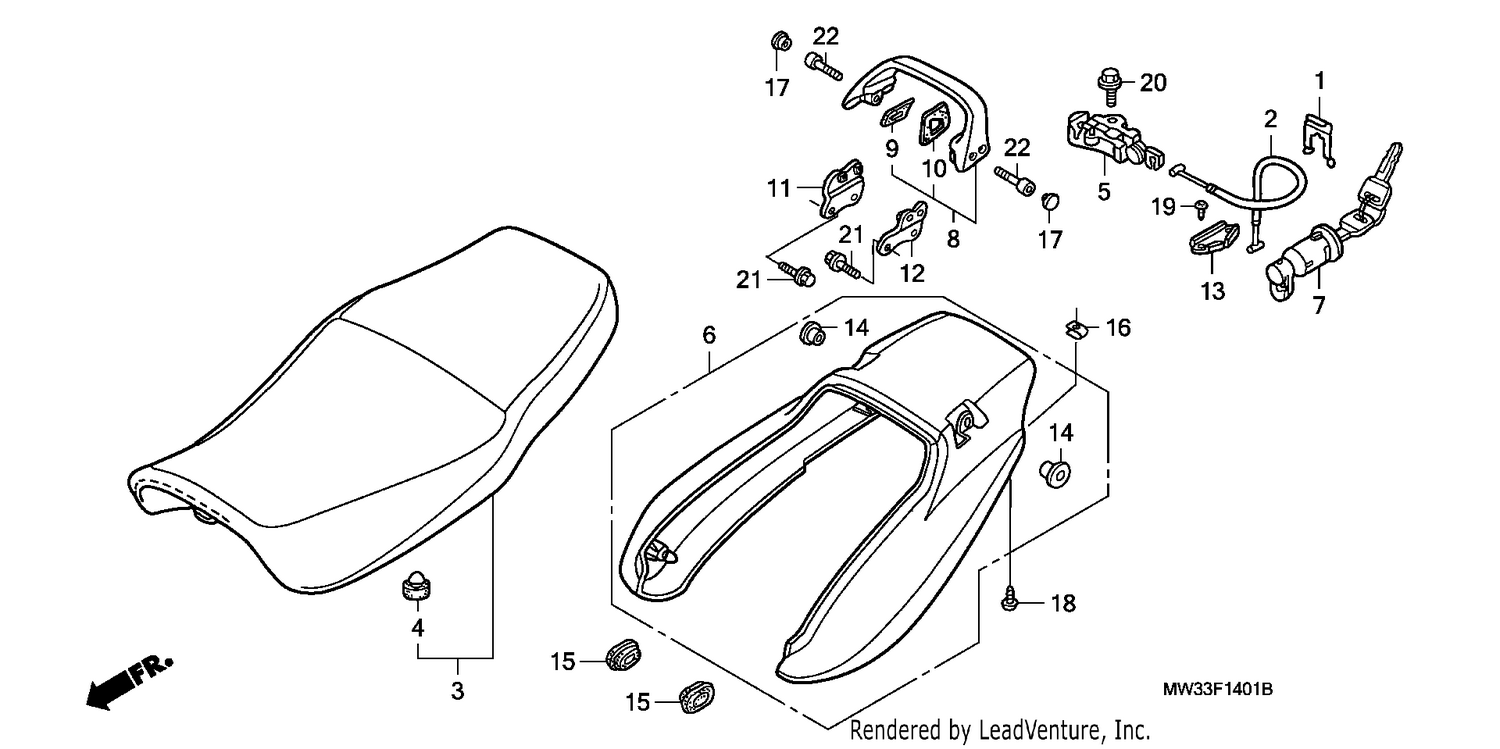 SEAT/REAR COWL (CB750F2)