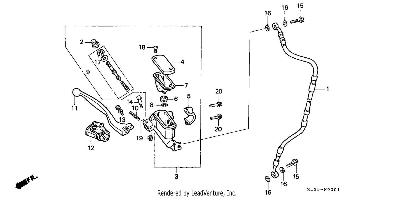 FR. BRAKE MASTER CYLINDER (CR500RN/RP/RR/RS/RT/RV)
