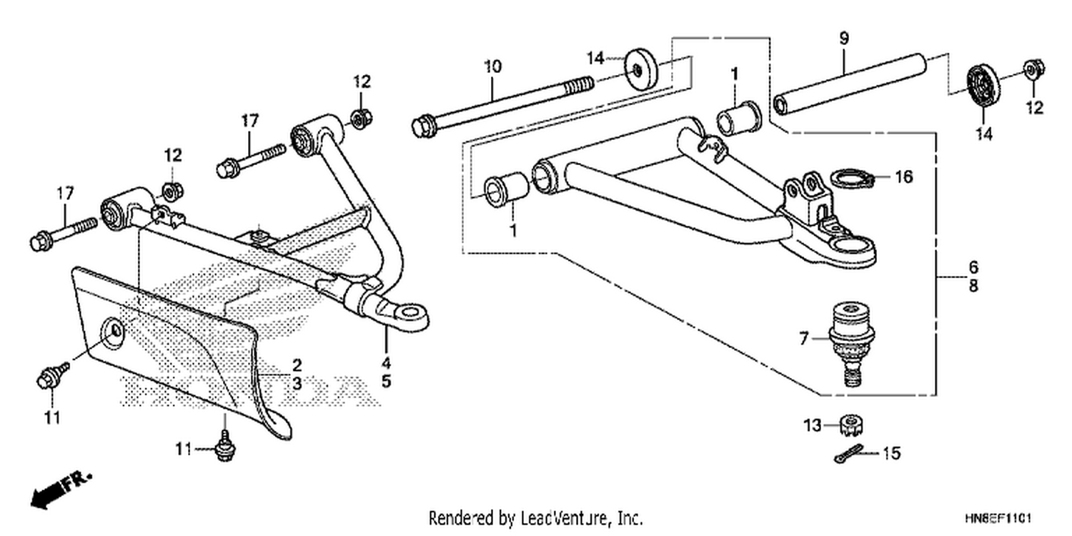  1 FRONT ARM ( TRX680FAF,G)
