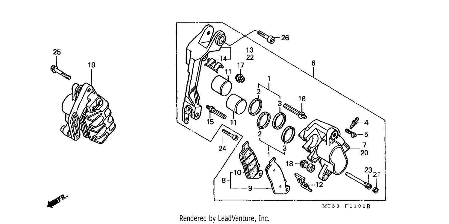 FRONT BRAKE CALIPER (ST1100L/M/N/P/R)