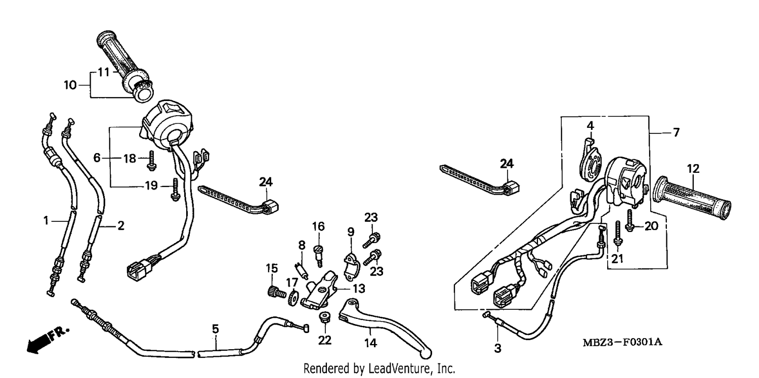 HANDLE LEVER/SWITCH/ CABLE (2)