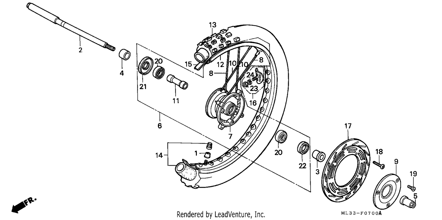 FRONT WHEEL (CR500RL/RM)