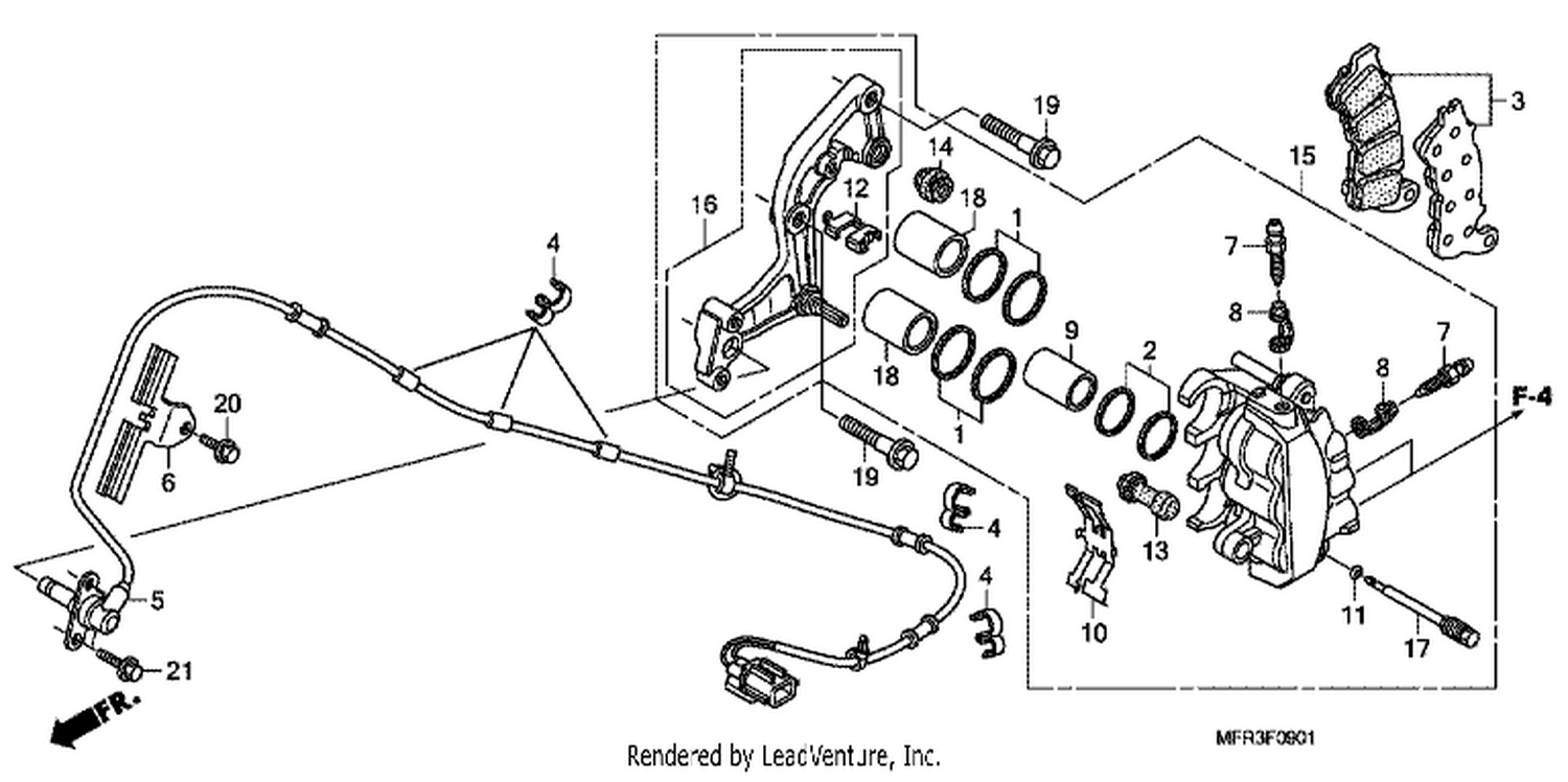  1 FRONT BRAKE CALIPER (VT1300CXA)