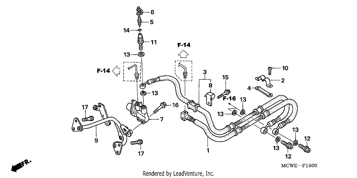 REAR BRAKE HOSE (VFR800)