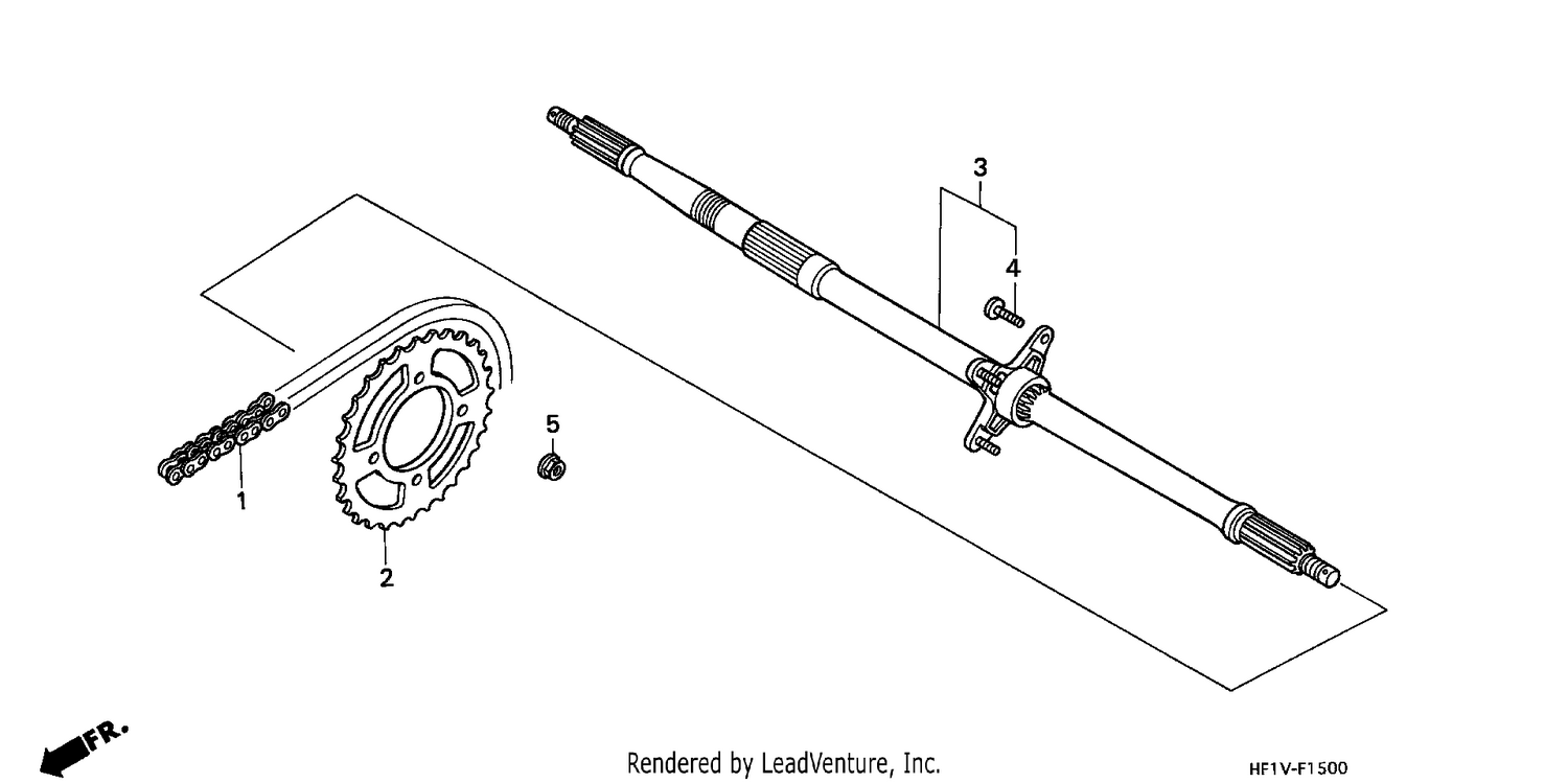 REAR WHEEL AXLE/ DRIVE CHAIN