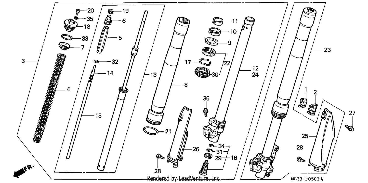 FRONT FORK (CR500RS/RT/RV)