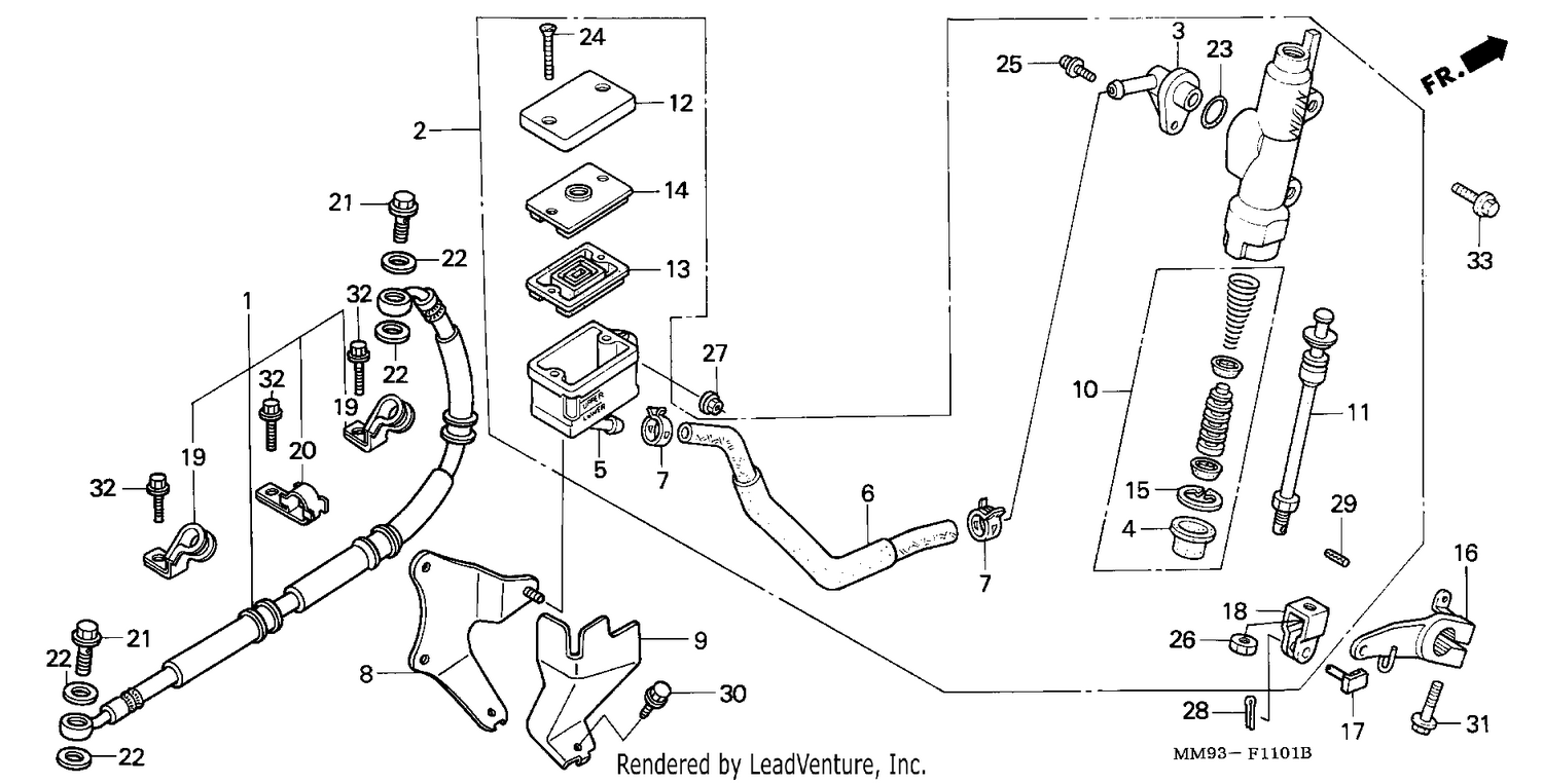 RR. BRAKE MASTER CYLINDER (XL600VM/VN/VP/VR)