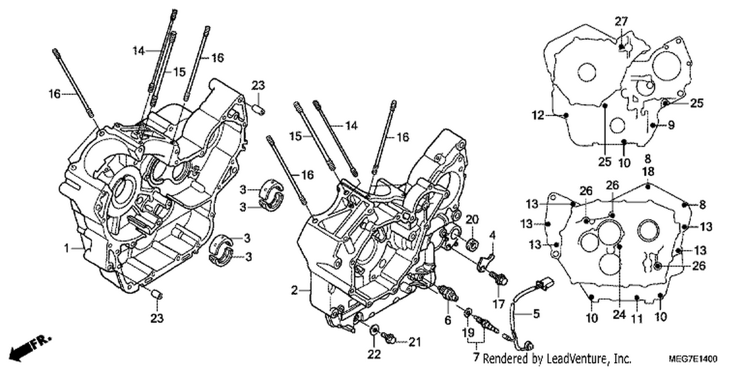  CRANKCASE (VT750C2B/ C2S/ CS/ C/ CA)