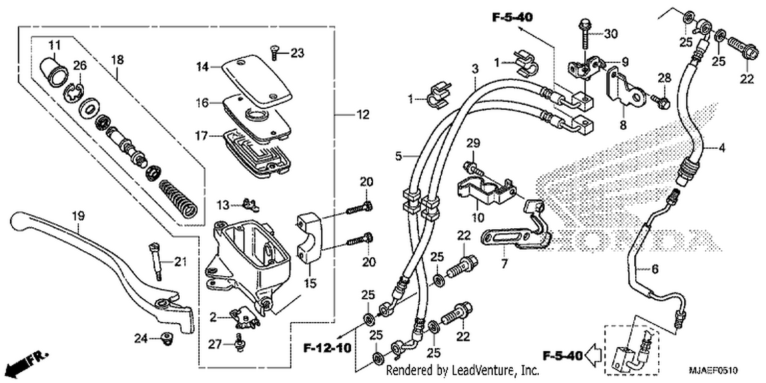  10 FRONT BRAKE MASTER CYLI NDER (VT750CS)