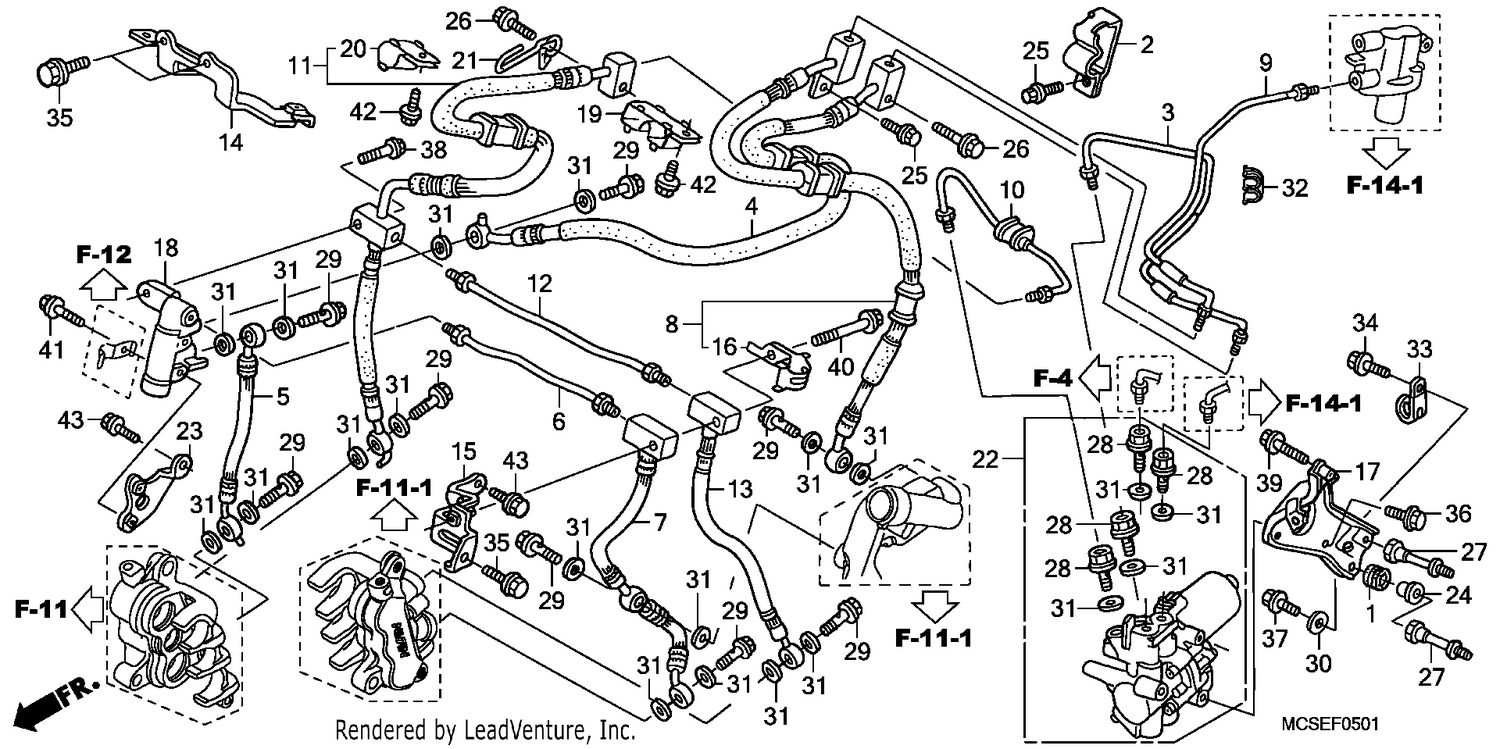 FRONT BRAKE HOSE (ST1300A)