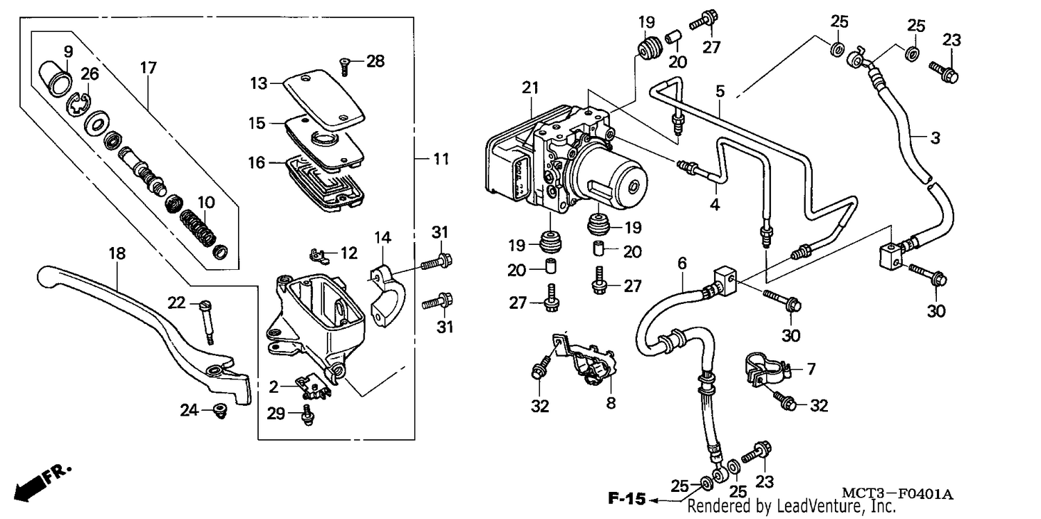 FR. BRAKE MASTER CYLINDER (FJS600A3/A4/A5)