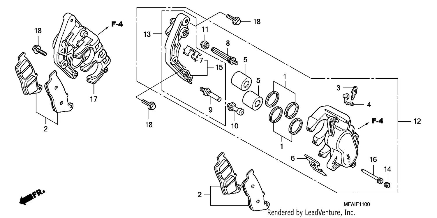FRONT BRAKE CALIPER (CBF1000)