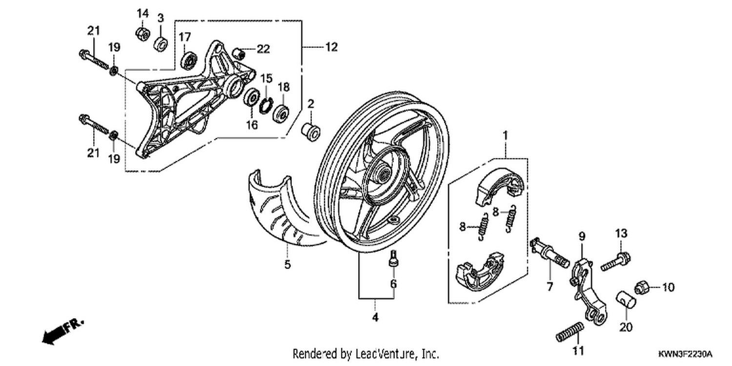  30 REAR WHEEL/ SWI NGARM