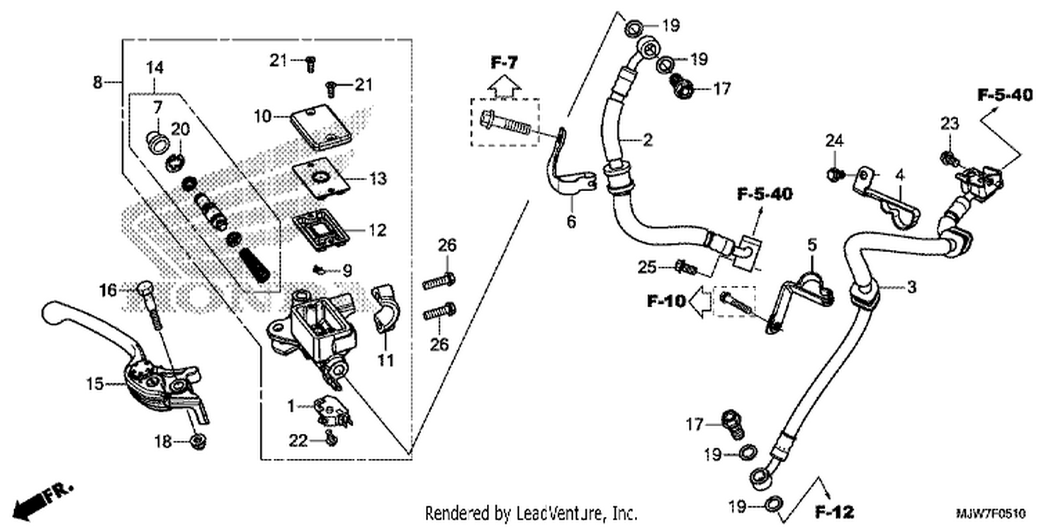  10 FRONT BRAKE MASTER CYLINDER (CB500FA)