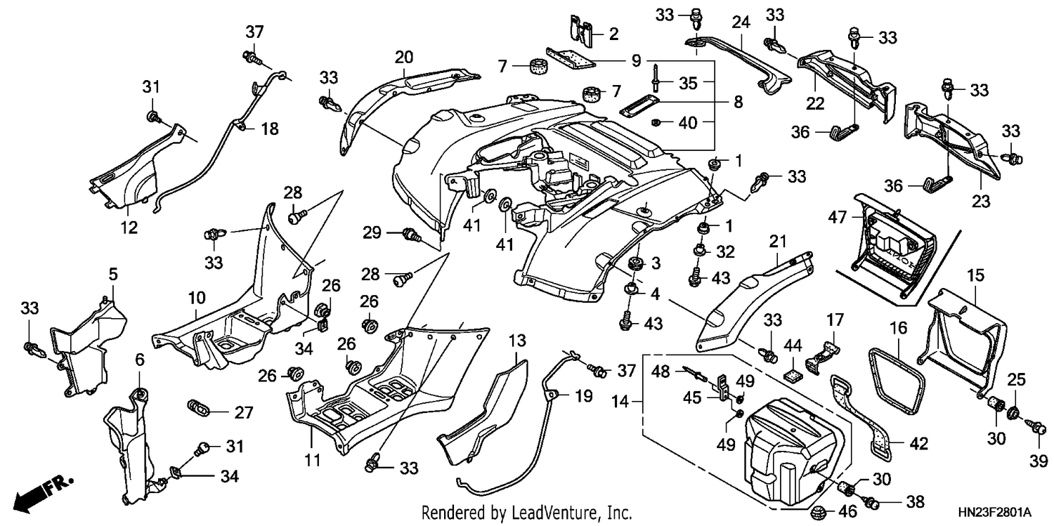 REAR FENDER (TRX500FA5/6/7/8)