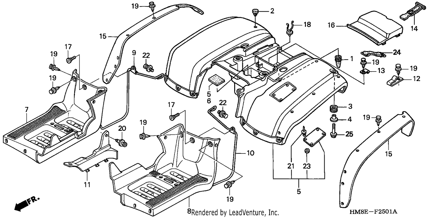 REAR FENDER (TRX250TE) ('02-'04)