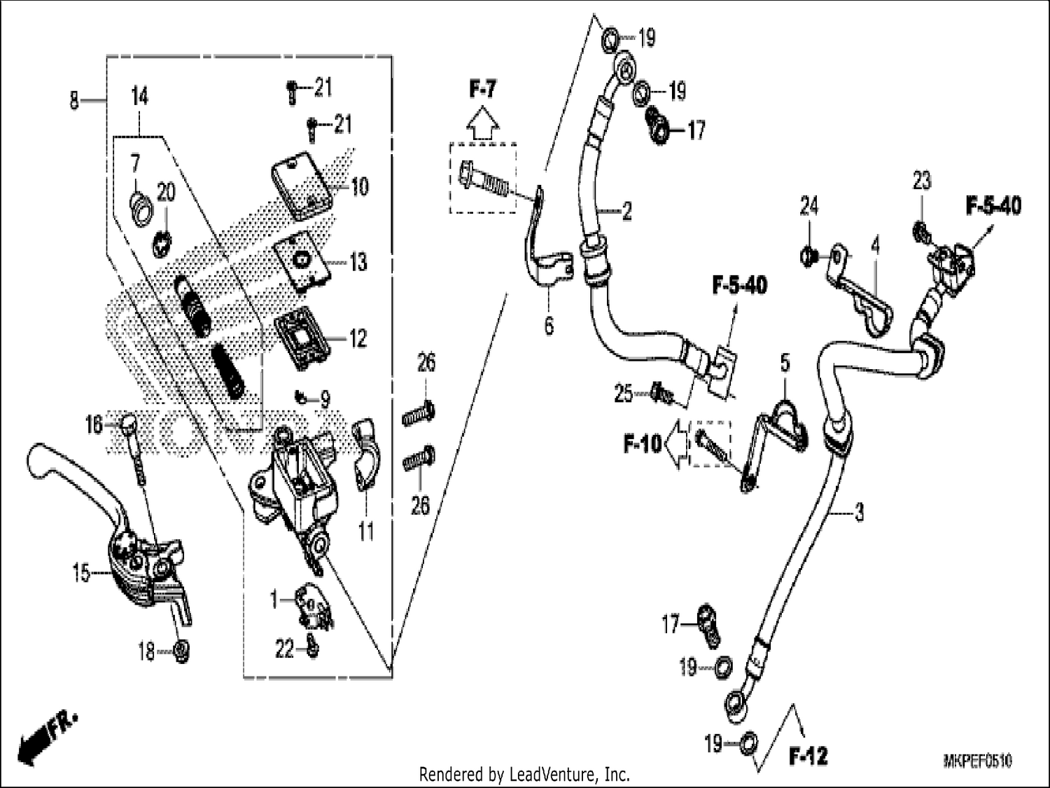  10 FRONT BRAKE MASTER CYLINDER (CB500FA)