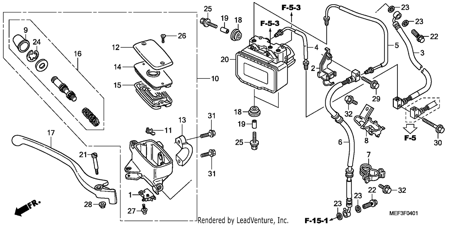 FRONT BRAKE MASTER CYLINDER (ABS)