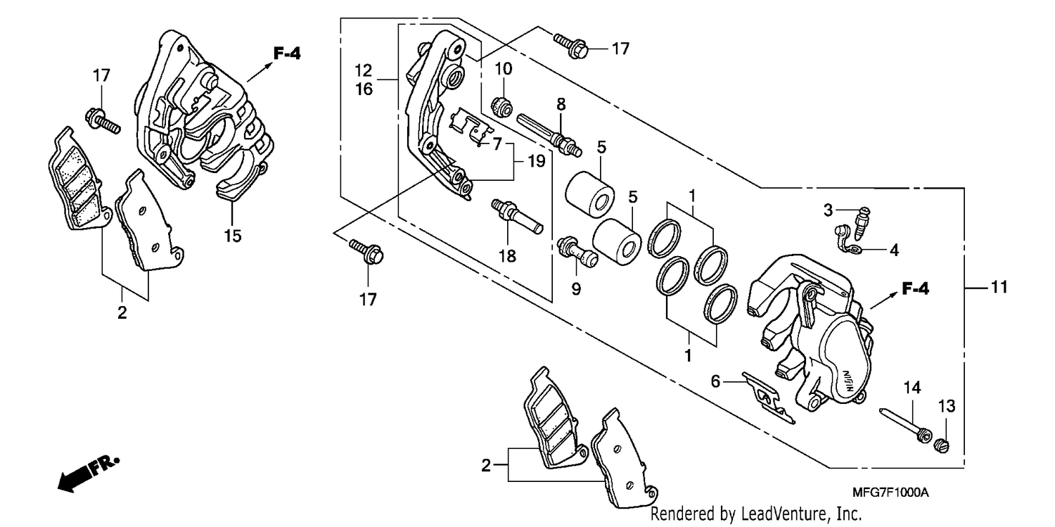 FRONT BRAKE CALIPER (CB600F/F3)