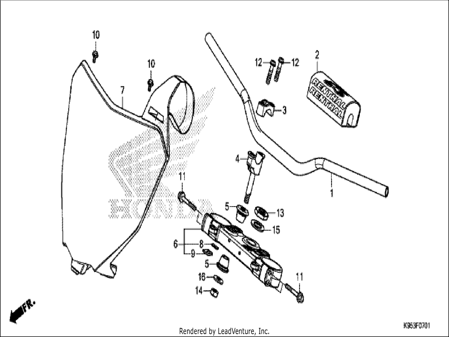  1 HANDLE PIPE/TOP BRIDGE (CRF250RK/CRF250RXK)