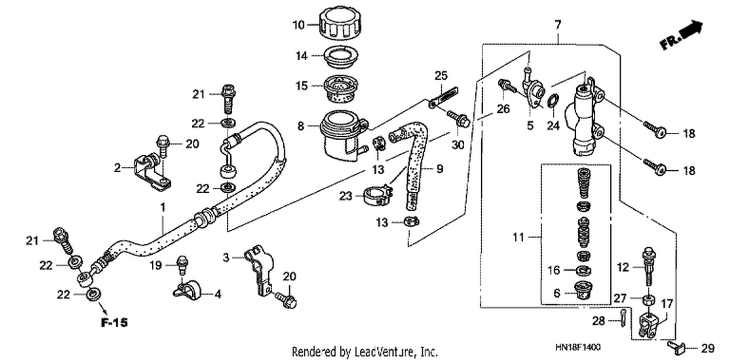  RR. BRAKE MASTER CYLI NDER