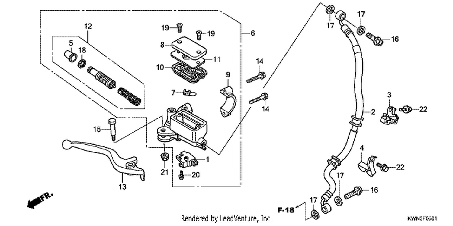  1 FR. BRAKE MASTER CYLI NDER (WW125EX2C/ EX2D/ EX2E/ D)