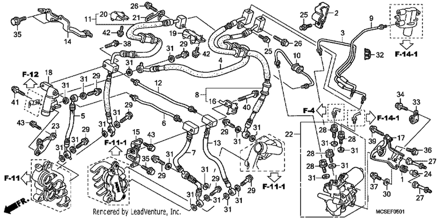 1 FRONT BRAKE HOSE (ST1300A)