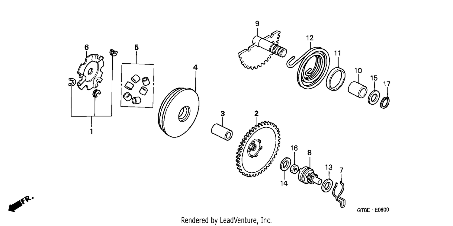DRIVE FACE/KICK STARTER SPINDLE