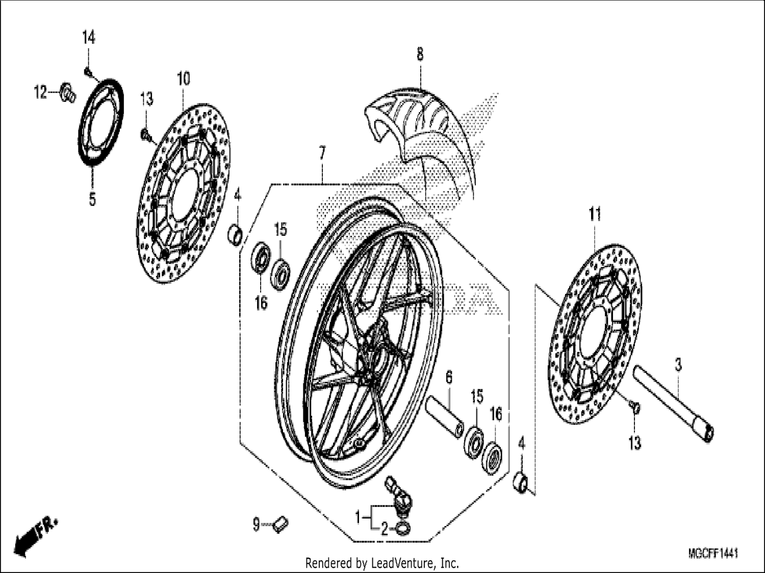  41 FRONT WHEEL (CB1100NA/NAD)