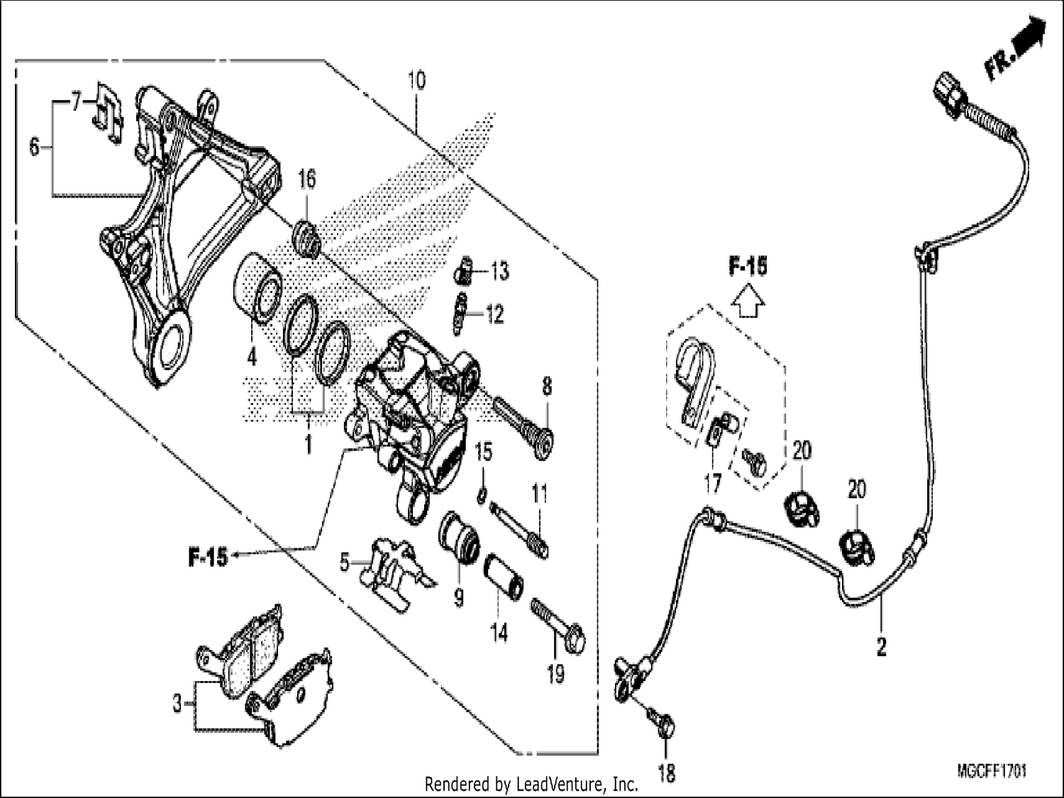  1 REAR BRAKE CALIPER (CB1100NA/NAD)